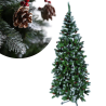 Albero di Natale PUNTE BIANCHE con PIGNE e BACCHE, 150 cm Base in Metallo