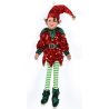 Peluche Elfo Gnomo di Natale 50 cm abito Paillettes Pupazzo CIRCUS con gambe lunghe CALZE A RIGHE