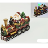 Treno con Babbo Natale con luci - 18 cm