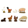 Set 8 Pezzi Animali da Cortile in Miniatura per Presepe 8 x h. 8 cm Fattoria in Resina