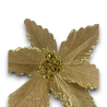 6x Fiori Stella di Natale in velluto ? 30 cm Oro  Fiore Dorato Stelo 60 cm con Applicazioni per Ghirlande Interno Esterno 