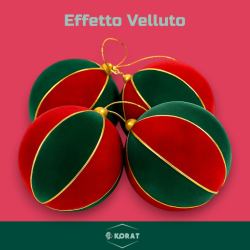 Set 4 Palline in Velluto -...