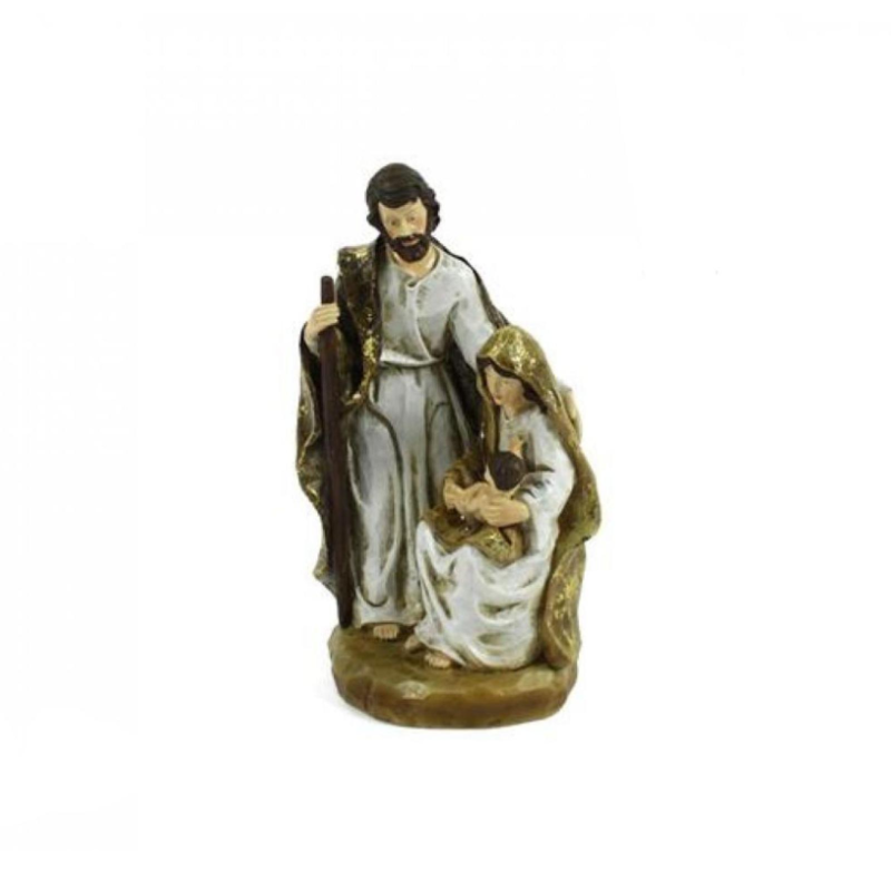 Set Natività in Ceramica EFFETTO ANTICO Glitter BIANCO Oro da h. 25 cm