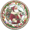 12 Sottopiatti decorati Babbo Natale - Tondo 33 cm 