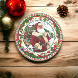 12 Sottopiatti decorati Babbo Natale - Tondo 33 cm 