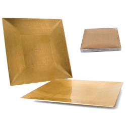 Sottopiatto Quadrato Oro - Plastica Rigida - 30 cm 