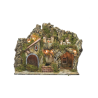 Presepe Completo con Luci e Fontana in Sughero Ambientazione 2 Livelli 43x33 x h. 30 cm