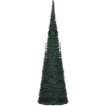 Albero di Natale Slim Richiudibile Pop-UP 90 cm VERDE  con Base a Croce in Metallo Decorazioni Natalizie Ø 30cm conico