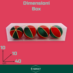 Set 4 Palline in Velluto - Rosso/Verde
