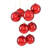 8 pz Set Palline per albero di Natale in vetro Rosso Lucido decorato 8 cm