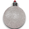 Palla di Natale Gigante Ø 20 cm in Plastica TINSEL LUCIDA Glitter ARGENTO SILVER