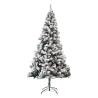 Albero di Natale Innevato 120 CM Base in Metallo 420 Rami