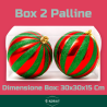 Set 2 Palline - 15 cm - Rosso/Verde Glitter