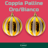 Set 2 Palline - 15 cm - Oro/Bianco Glitter