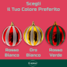 Set 2 Palline - 15 cm - Rosso/Bianco Glitter
