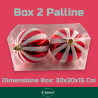 Set 2 Palline - 15 cm - Rosso/Bianco Glitter