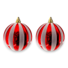 Set 2 Palline - 15 cm - Rosso/Bianco Glitter