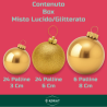 Set 54 Palline Assortite Varie Misure in Borsa PVC - Oro