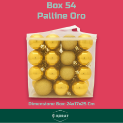 Set 54 Palline Assortite Varie Misure in Borsa PVC - Oro
