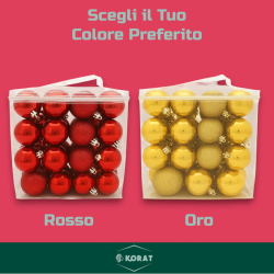 Set 54 Palline Assortite Varie Misure in Borsa PVC - Rosso