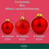Set 54 Palline Assortite Varie Misure in Borsa PVC - Rosso