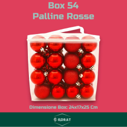 Set 54 Palline Assortite Varie Misure in Borsa PVC - Rosso