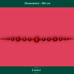 Ghirlanda 23 Palline - 190 cm - Rosso