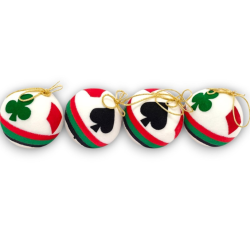 Set 4 Palline - Decoro Poker - 10 Cm