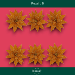 Set 6 Fiori in Velluto con Glitter Oro – Eleganza Natalizia in Arancio Bruciato (Ø 40 cm)