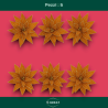 Set 6 Fiori in Velluto con Glitter Oro – Eleganza Natalizia in Arancio Bruciato (Ø 40 cm)