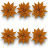 Set 6 Fiori in Velluto con Glitter Oro – Eleganza Natalizia in Arancio Bruciato (Ø 40 cm)