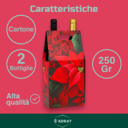 2 Scatola Bottiglia - 2 Posti - Stella di Natale - 18x19x38,5 Cm
