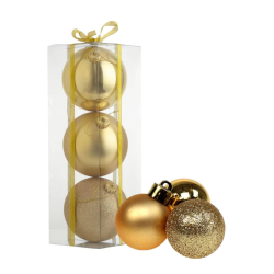 48x Mini Palline di Natale 3 cm con Superficie Lucida Liscia Sfere da 30 mm - ORO