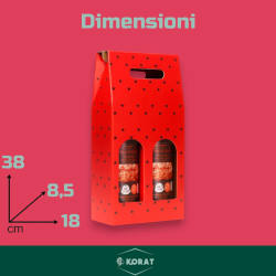 2 Scatola Bottiglia - 2 Posti - Rosso - 8,5x18x38 - HX24N03426
