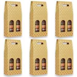 6 Scatole Bottiglia - 2 Posti - Oro - 8,5x18x38 - HX24N03420