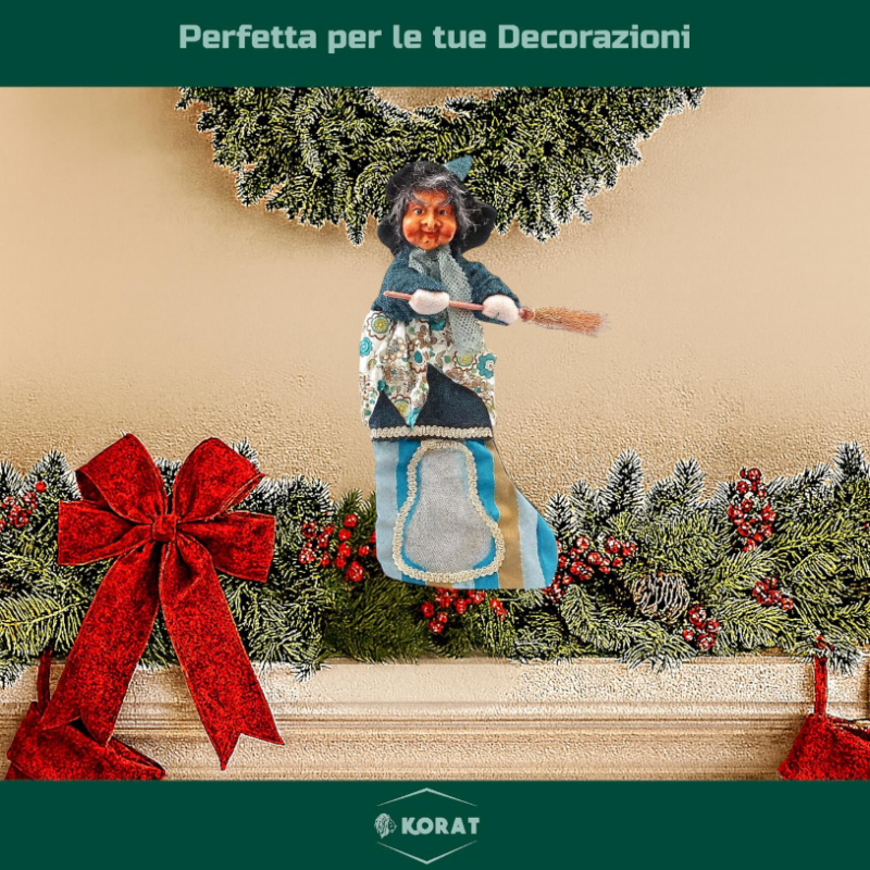 Befana Porta Dolciumi in Resina 40 cm - Con Cofanetto