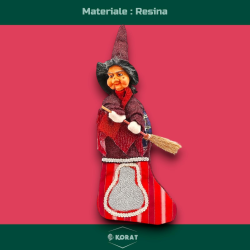 Befana Porta Dolciumi in Resina 40 cm - Con Cofanetto