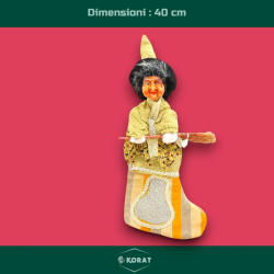 Befana Porta Dolciumi in Resina 40 cm - Con Cofanetto