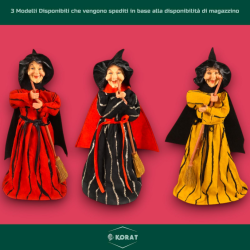Befana Porta Dolciumi in Resina 40 cm - Con Calza