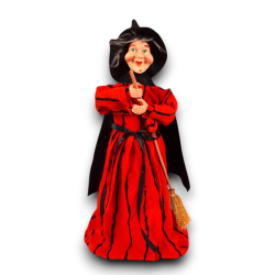 Befana Porta Dolciumi in Resina 40 cm - Con Calza