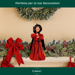 Befana Porta Dolciumi in Resina 40 cm - Con Calza