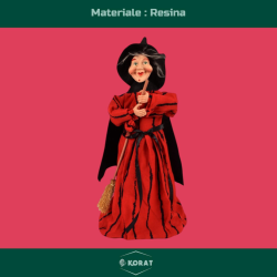 Befana Porta Dolciumi in Resina 40 cm - Con Calza