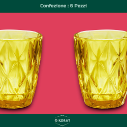 Set di 6 Bicchieri in Vetro Natalizi - Ambra Decoro Diamante  - 255 ML