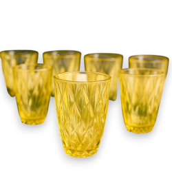 Set di 6 Bicchieri in Vetro Natalizi - Ambra Decoro Diamante  - 255 ML