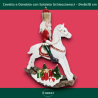 Cavallo a Dondola in Resina - Con Soldato Schiaccianoci - 24x6x18 cm