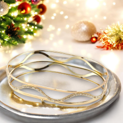 Vassoio Profumi a Specchio Dorato, Vassoio 33 cm Decorativi Tavolo Vetro - Ovale