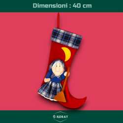 Calza Della Befana in Tessuto - 4 Modelli Disponibili - 40 cm