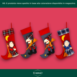 Calza Della Befana in Tessuto - 4 Modelli Disponibili - 40 cm