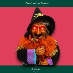 Befana in Resina Luminosa - 3 Colorazione - Luci e Suoni - 35 cm