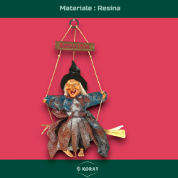 Befana Appendino in Resina - 40 cm - 2 Modelli Assortiti - Con Luci e Suoni